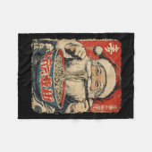 Santa Eating Ramen Noodles Ukiyo-e Insred Christma Fleecedecke (Vorderseite (Horizontal))