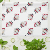 Santa Egg Christmas Geschirrtuch (Gefaltet)