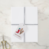 Santa Eichhörnchen mit aktuellen Geschenketiketten Geschenkanhänger (Mit Garn)