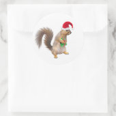 Santa Eichhörnchen mit grünen Aufklebern Runder Aufkleber (Tasche)
