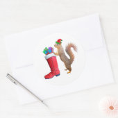 Santa Eichhörnchen mit Red Boot Stickers (Umschlag)