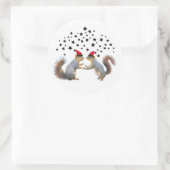 Santa Eichhörnchen mit Sternklebern Runder Aufkleber (Tasche)