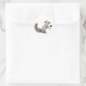 Santa Eichhörnchen mit Weinaufkleber Runder Aufkleber (Tasche)