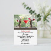 Santa Eichhörnchen trinken einen Cocktail Einladung (Stehend Vorderseite)