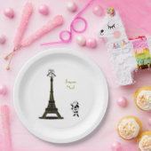 Santa Eiffel Tower Paris Weihnachtszeitung Teller (Party)