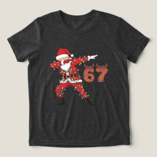 Santa eingewickelt in Lichter 6 7 Weihnachten Tri-Blend Shirt