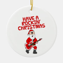 Santa Electric Gitarre Weihnachtsdekoration Keramik Ornament