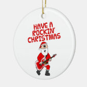 Santa Electric Gitarre Weihnachtsdekoration Keramik Ornament (Links)