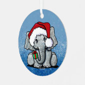 Santa Elefant Weihnachten Ornament Aus Metall (Vorderseite links)