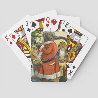 Santa Elephant Celebrates ein Weihnachtsfest an ei Spielkarten