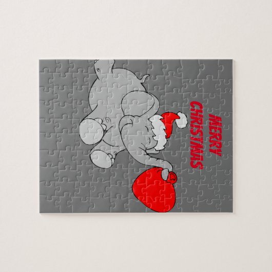 Santa Elephant Jigsaw Puzzle (Horizontal)