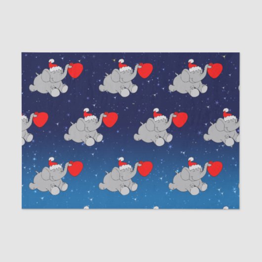 Santa Elephant Muster Seidenpapier (Vorderseite)