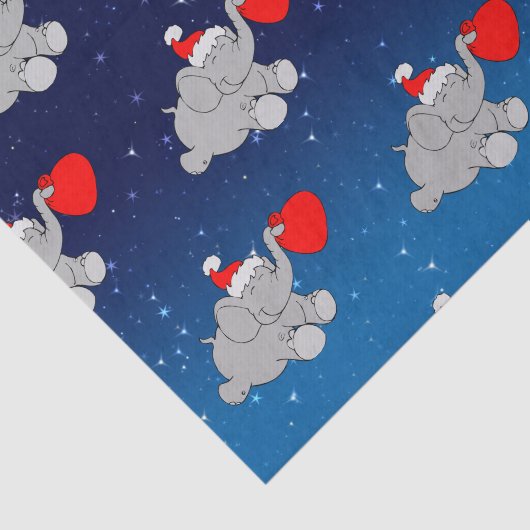 Santa Elephant Muster Seidenpapier (Ausschnitt)