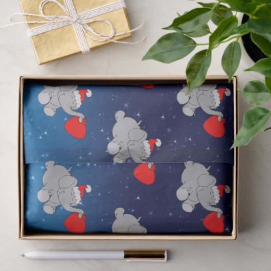 Santa Elephant Muster Seidenpapier (Geschenk)