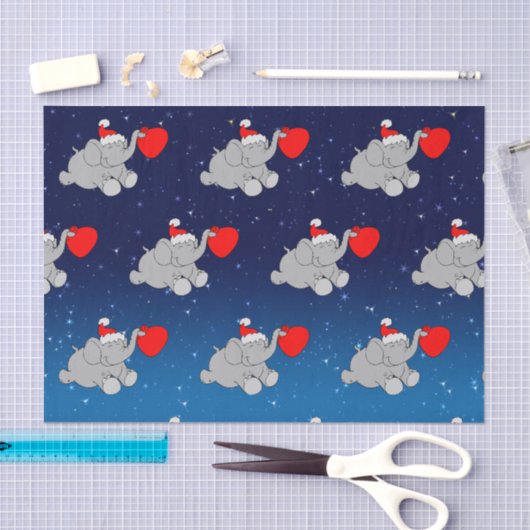 Santa Elephant Muster Seidenpapier (Handwerk)