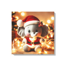 Santa Elephant Plush mit Ferienbeleuchtung