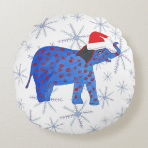 Santa ElephantRunde Kissen