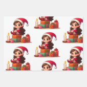 Santa Elf auf dem Schelf Weihnachtswrapping Papier (Vorderseite 3)