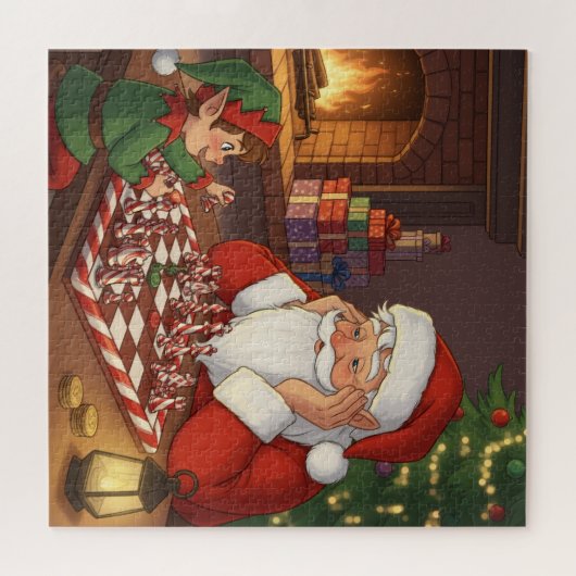 Santa & Elf Chess Game Christmas Puzzle (Horizontal)