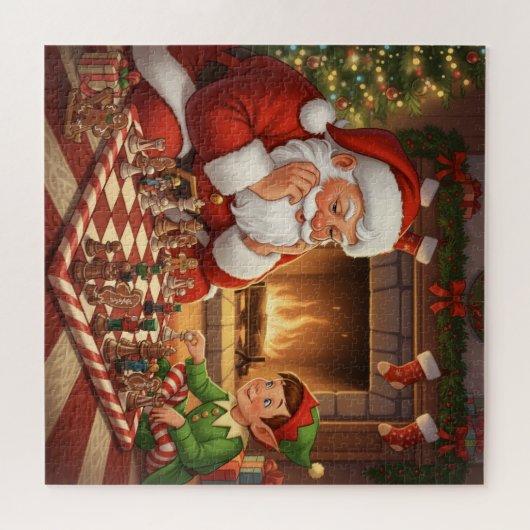 Santa & Elf Chess Game Christmas Puzzle (Horizontal)