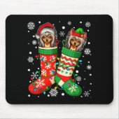 Santa Elf Chinese Crested Dog In Christmas Socks M Mousepad (Vorne)