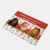 Santa & Elf Faces | North Pole Fun Christmas Door Fußmatte (Schrägansicht)
