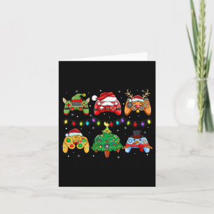 Santa Elf Gaming Controller Snowman Boys Kinder Karte