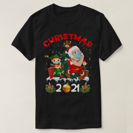 Santa Elf geimpft Jahr der Impfung Chris T-Shirt (Design vorne)