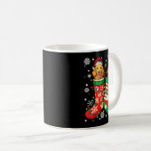 Santa Elf Golden Retriever Dog In Christmas Socks Kaffeetasse (VorderseiteRechts)