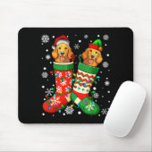 Santa Elf Golden Retriever Dog In Christmas Socks Mousepad (Mit Mouse)
