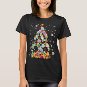 Santa ELF Herrenhaus Weihnachtsbaum Xmas Lights Ma T-Shirt
