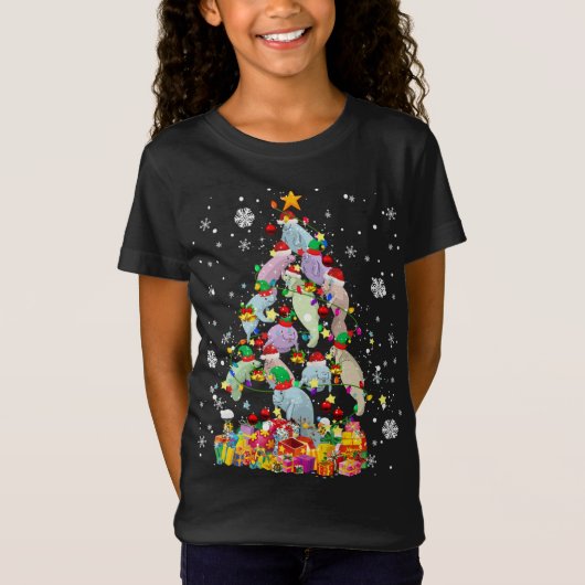 Santa ELF Herrenhaus Weihnachtsbaum Xmas Lights Ma T-Shirt (Vorderseite)