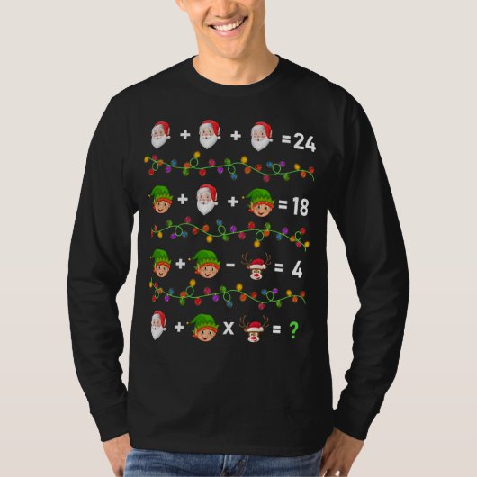 Santa Elf Operations Quiz Math Lehrer Weihnachten T-Shirt (Vorderseite)