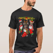 Santa Elf Reindeer Chihuahua Dog Xmas Socks Unisex T-Shirt (Vorderseite)