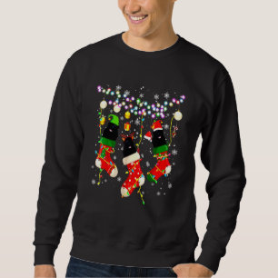 Santa Elf Reindeer Neufundland in Weihnachtssocken Sweatshirt