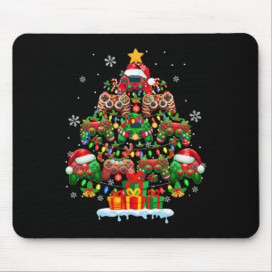 Santa Elf Rentier Gamecontroller farbenfrohe Weihn Mousepad