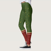 Santa Elf Rot und Grün Weihnachten Leggings (Links)
