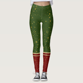 Santa Elf Rot und Grün Weihnachten Leggings