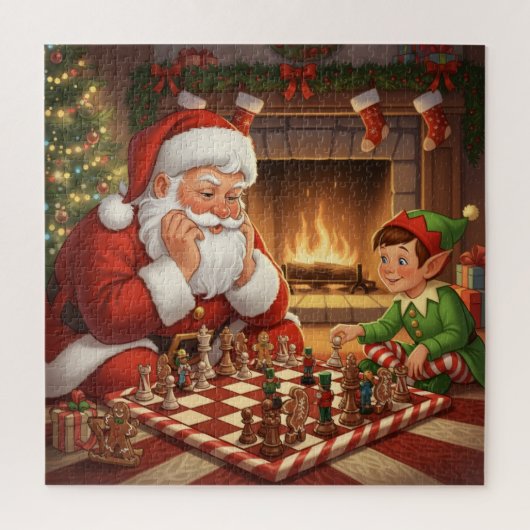 Santa & Elf Schachspiel Weihnachten Puzzle (Vertikal)