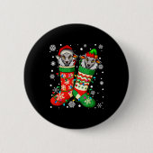 Santa Elf Sheep Animal In Christmas Socks Men Wome Button (Vorderseite)