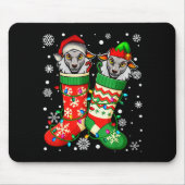 Santa Elf Sheep Animal In Christmas Socks Men Wome Mousepad (Vorne)
