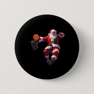 Santa elf spielen Basketball Weihnachtsfeiertag Button