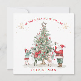 Santa Elf & Weihnachtsbaum Feiertagskarte