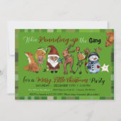 Santa, Elves, Deer & Snowman Gang Christmas Einladung (Vorderseite)