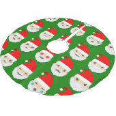 Santa Emoji Emoticons-Baumrock Polyester Weihnachtsbaumdecke (Schrägansicht)