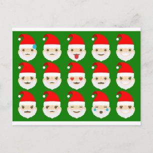 Santa Emoji Emoticons Feiertagspostkarte