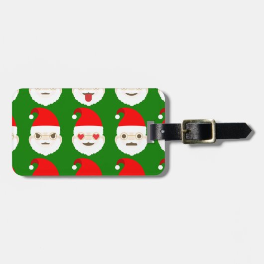 Santa Emoji Emoticons Gepäckanhänger (Vorderseite horizontal)
