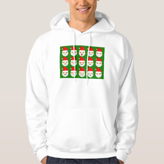 Santa Emoji Emoticons Hoodie (Vorderseite)