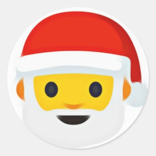 Santa emoji runder aufkleber (Vorderseite)