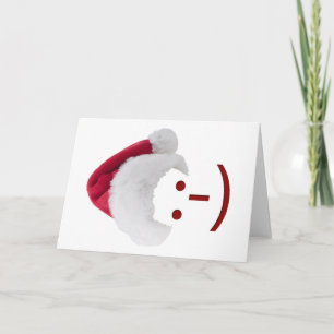 Santa Emoticon Grußkarte Feiertagskarte